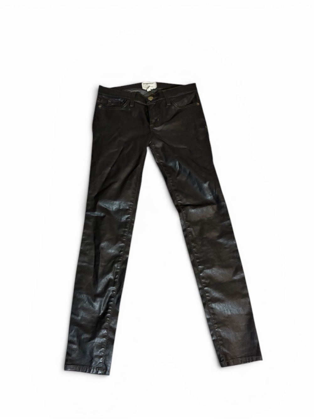 Current/Elliott Grey Coated 80’s The Ankle Skinny Jeans